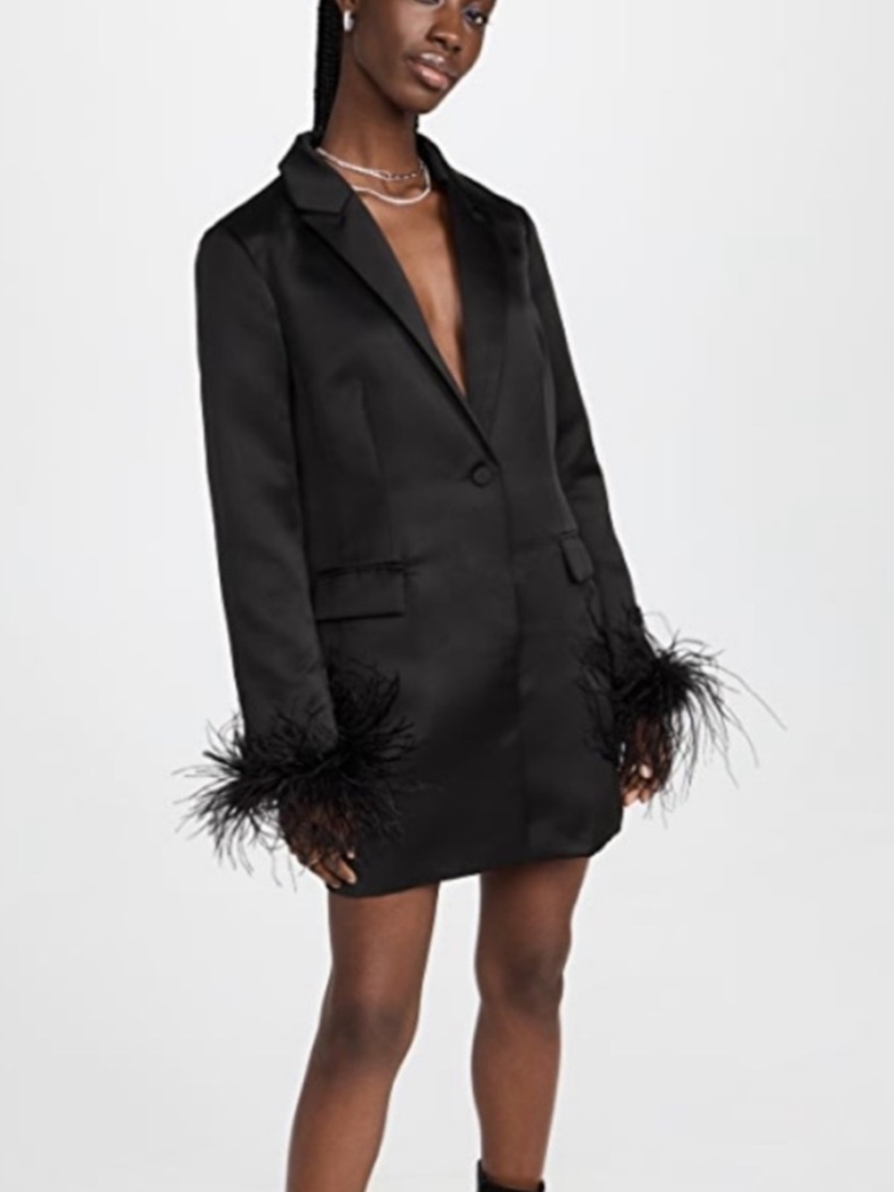 Blazer Dress with Feathers